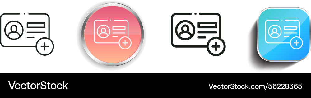 Membership icon thin linear regular and button vector image