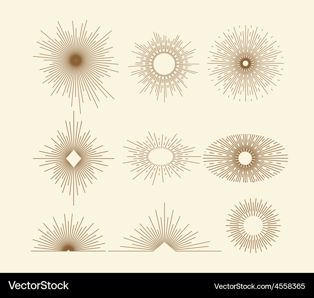 Sunburst Patterns - Geometric Rays vector image