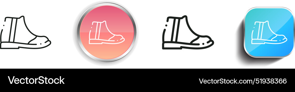 Boots icon thin linear regular and button style Boots icon thin linear regular and button style vector image