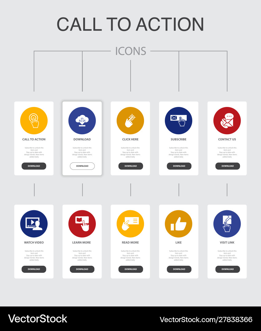 Call to Action Icons - UI Elements vector image