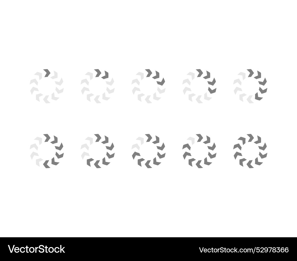 Collection loading bar status icon set of loaded Collection loading bar status icon set of loaded vector image