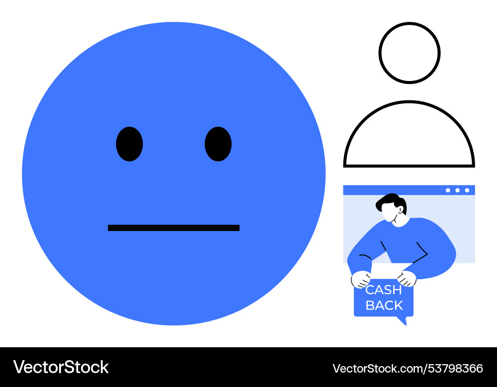 Conceptual representation of neutral emotion Vector Image