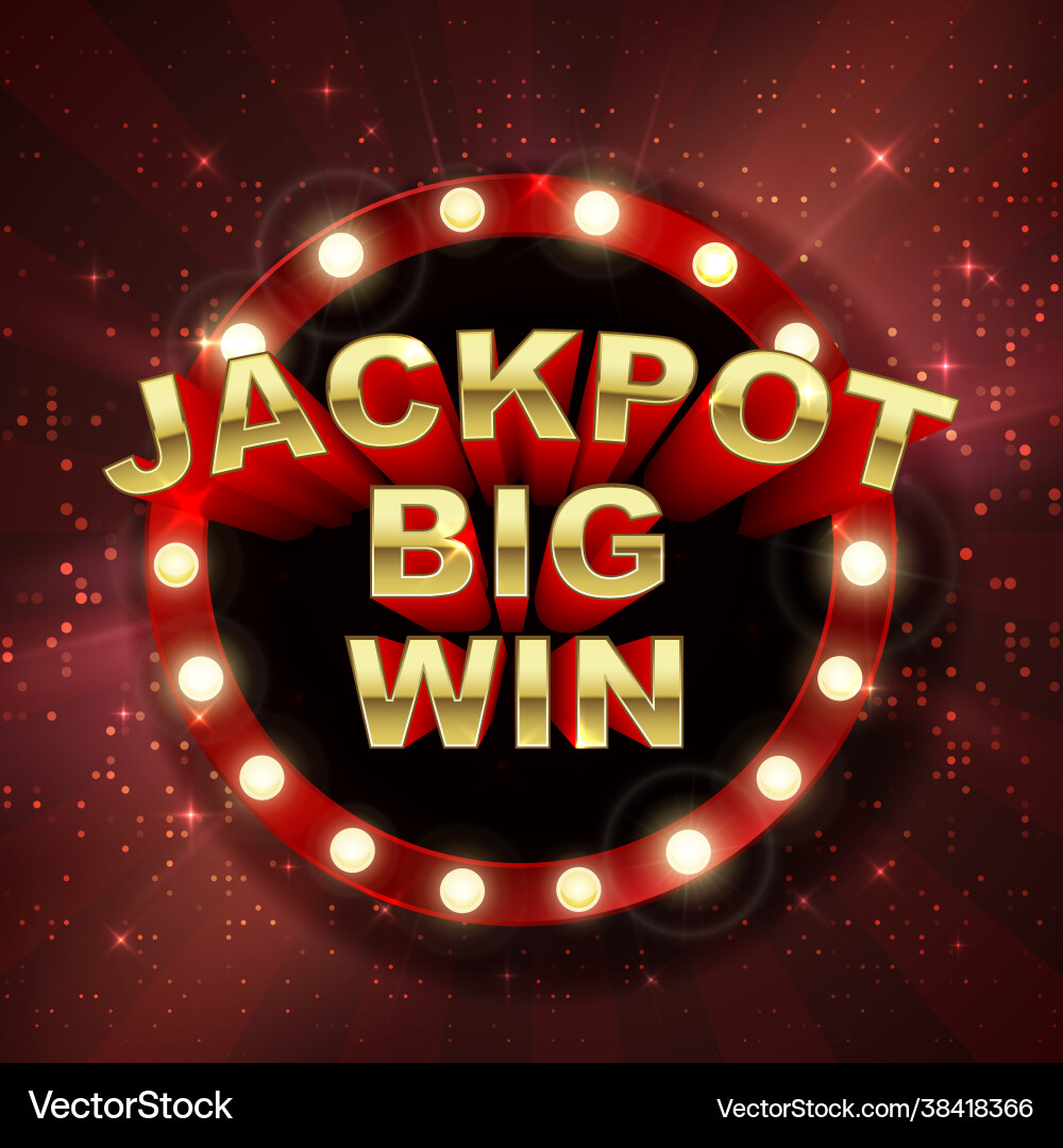 Jackpot casino winner big win banner retro Jackpot casino winner big win banner retro vector image