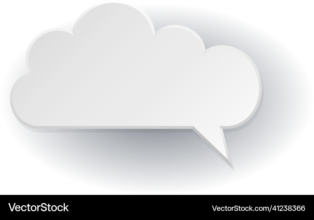 Paper conversation cloud white empty text Paper conversation cloud white empty text vector image