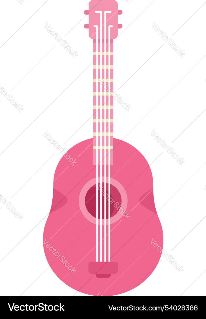 Pink acoustic guitar string instrument standing up Pink acoustic guitar string instrument standing up vector image