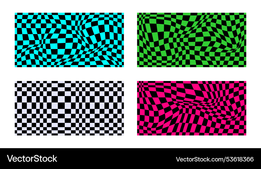 Psychedelic checkerboard pattern Psychedelic checkerboard pattern Vector Image