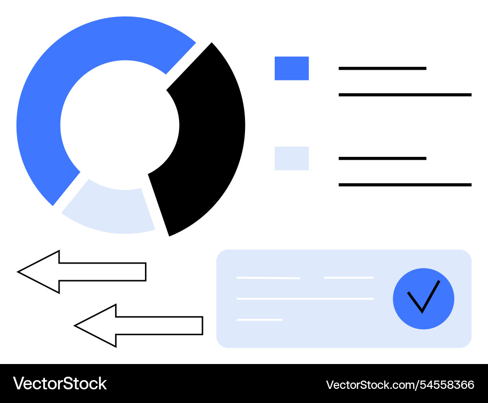 Report and data analysis with circular graph Report and data analysis with circular graph vector image