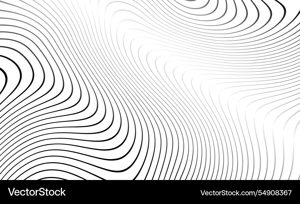A black and white abstract pattern with curved A black and white abstract pattern with curved vector image