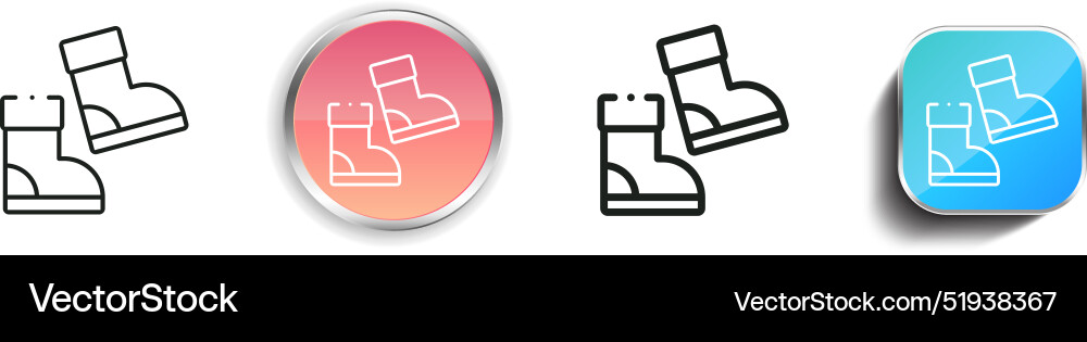 Boots icon thin linear regular and button style Boots icon thin linear regular and button style vector image