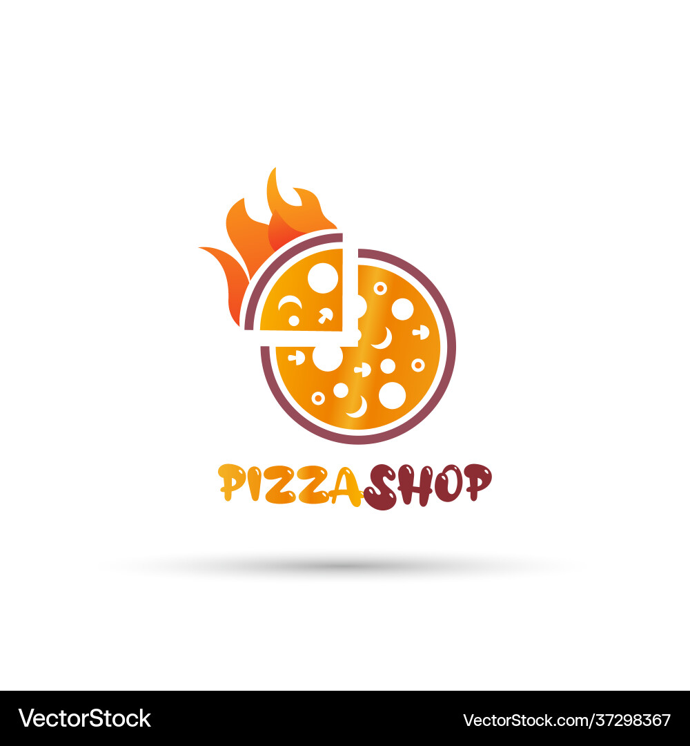 Delicious Pizza Logo Vector Image