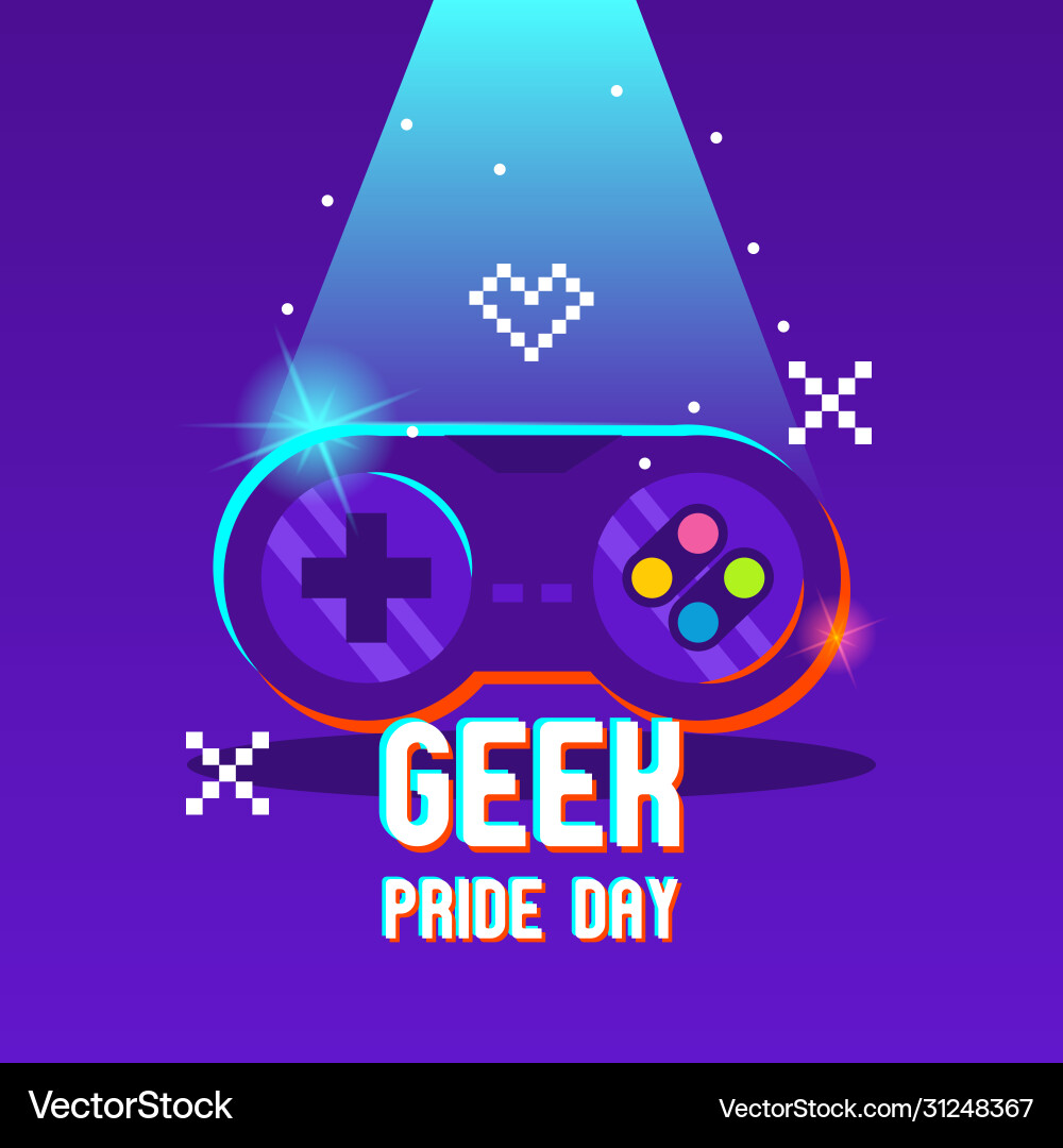 Geek pride day with joystick design Geek pride day with joystick design vector image
