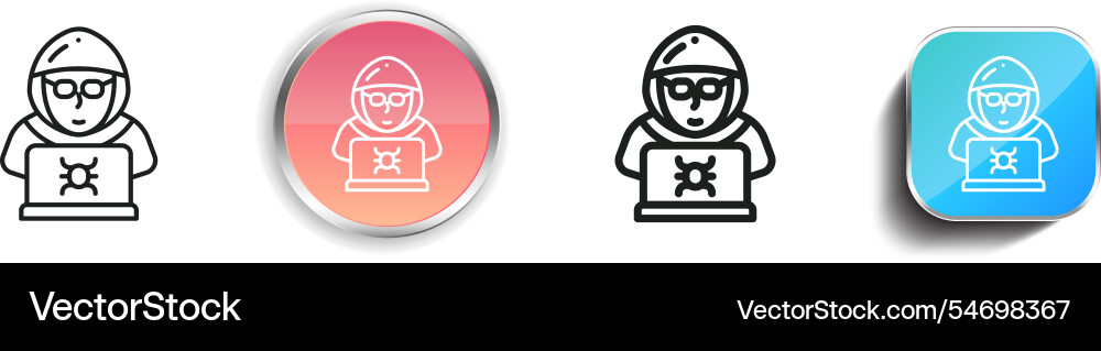 Hacker-Symbol dünne lineare regelmäßige und Schaltfläche Stil Hacker-Symbol dünne lineare regelmäßige und Schaltfläche Stil vektorbild