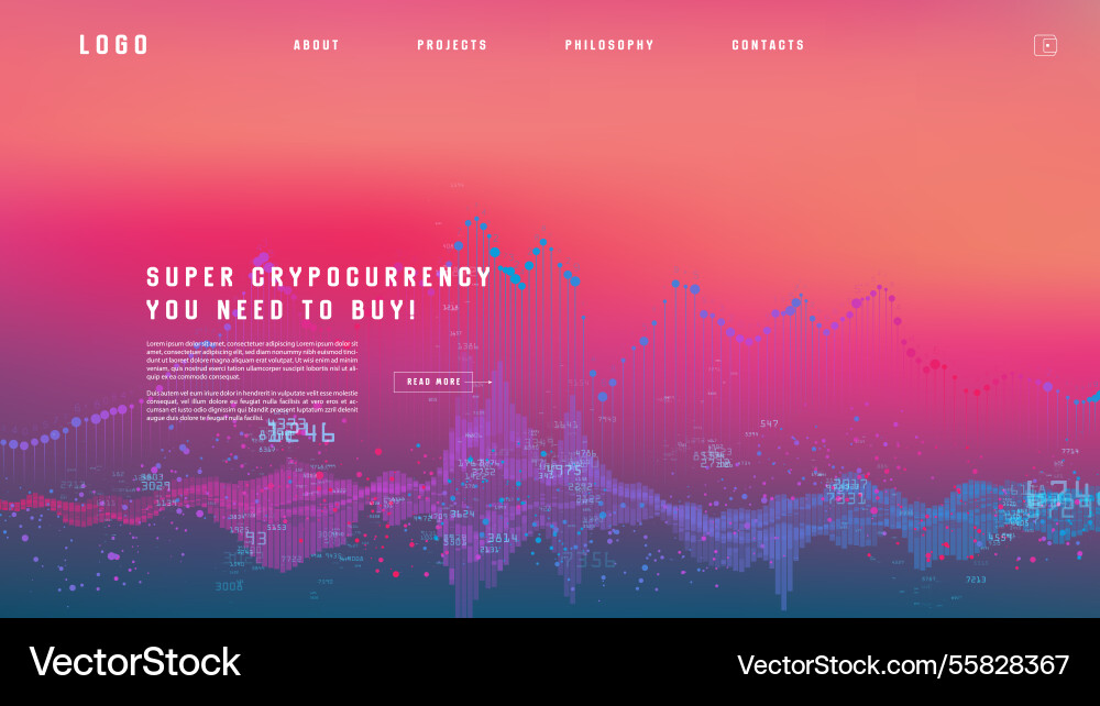 Landing page abstract design with big data Landing page abstract design with big data vector image