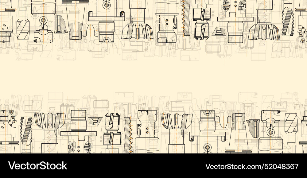 Mechanical Engineering Blueprint Pattern vector image