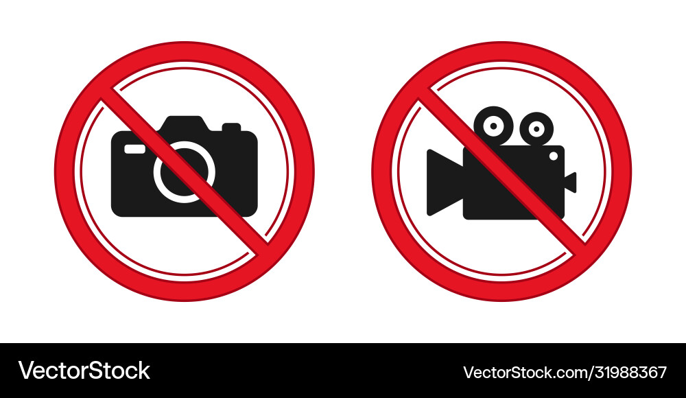 No photography and video recording sign red Vector Image