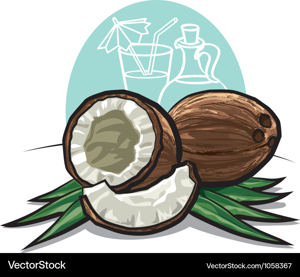 Tropical Coconut Trio Vektorbild