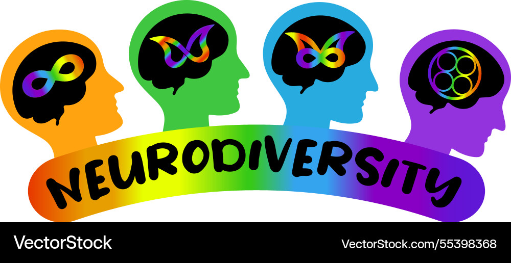 Neurodiversity Autism Adhd Auadhd And Dyslexia Vector Image
