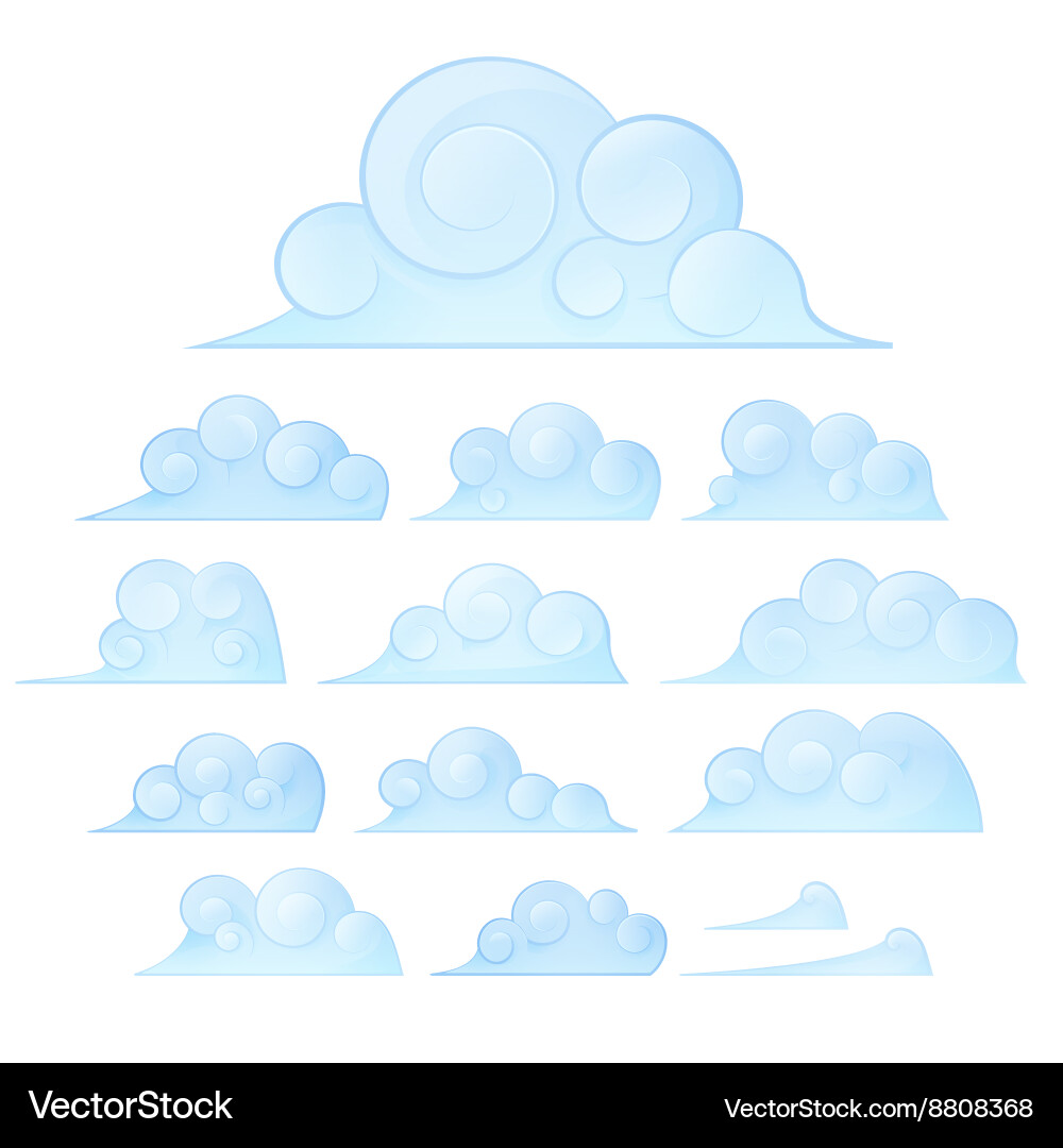 Set of cloud elements Vector Image
