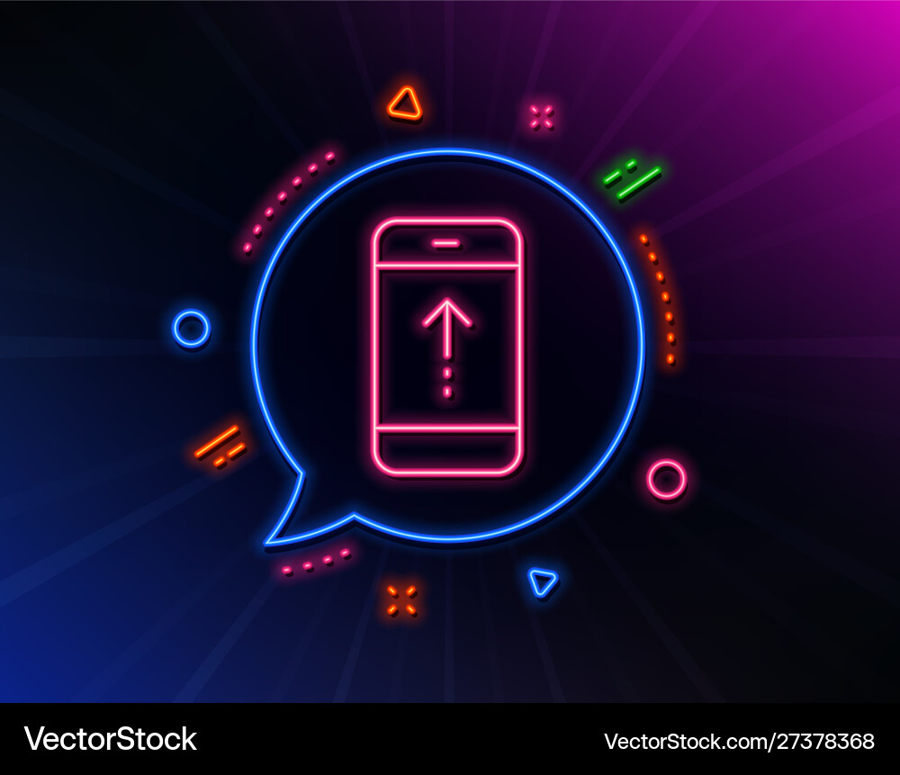 Swipe up phone line icon scrolling arrow sign Swipe up phone line icon scrolling arrow sign vector image