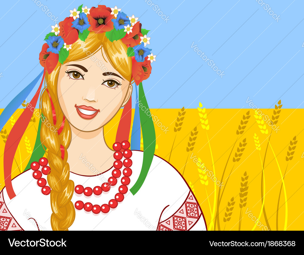 Young woman in ukrainian clothes Vector Image