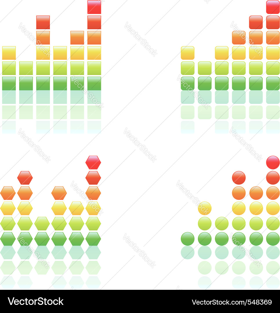 Bar Graph Icons - Performance Analysis vector image