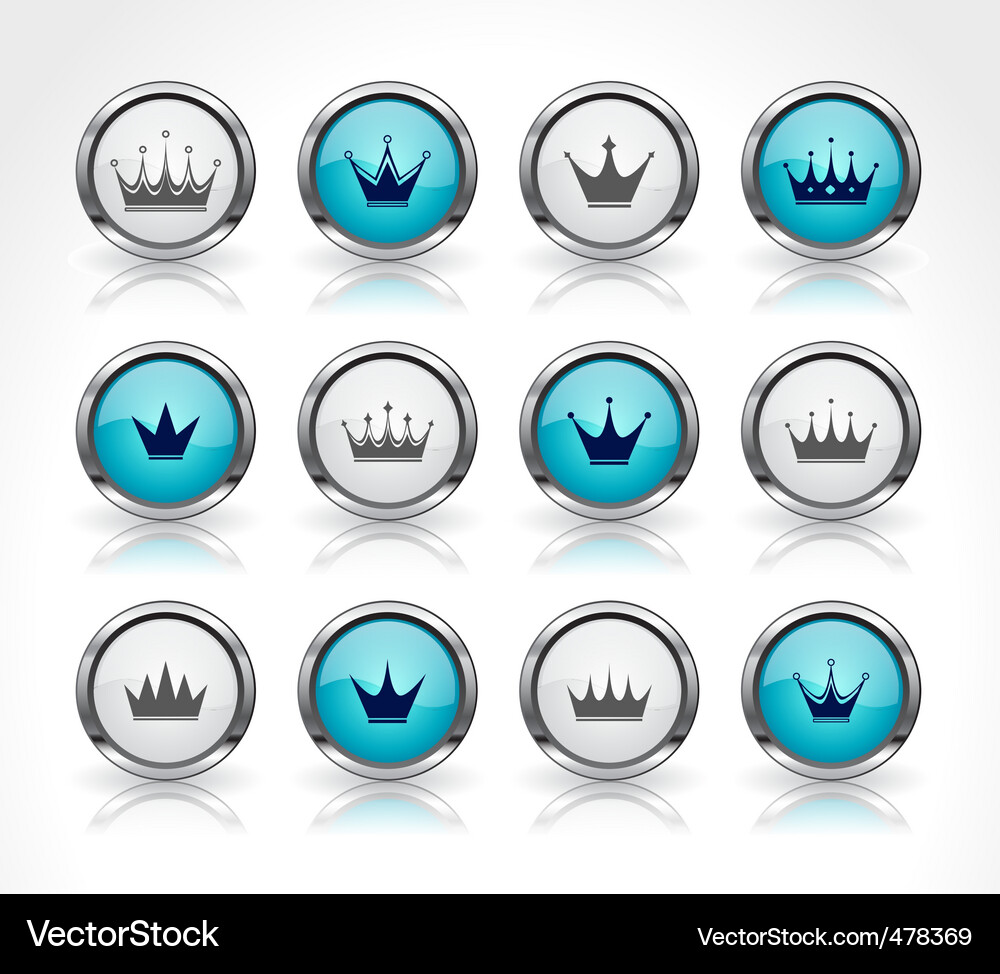 Buttons for web with crowns Vector Image