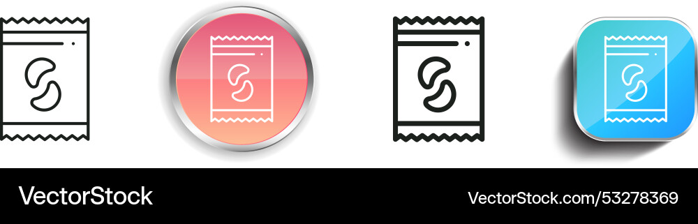 Crisps icon thin linear regular and button style vector image