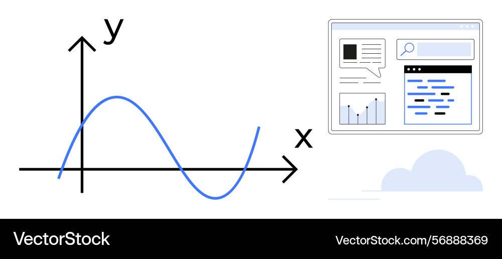 Data analysis concept with graph and web interface Data analysis concept with graph and web interface vector image