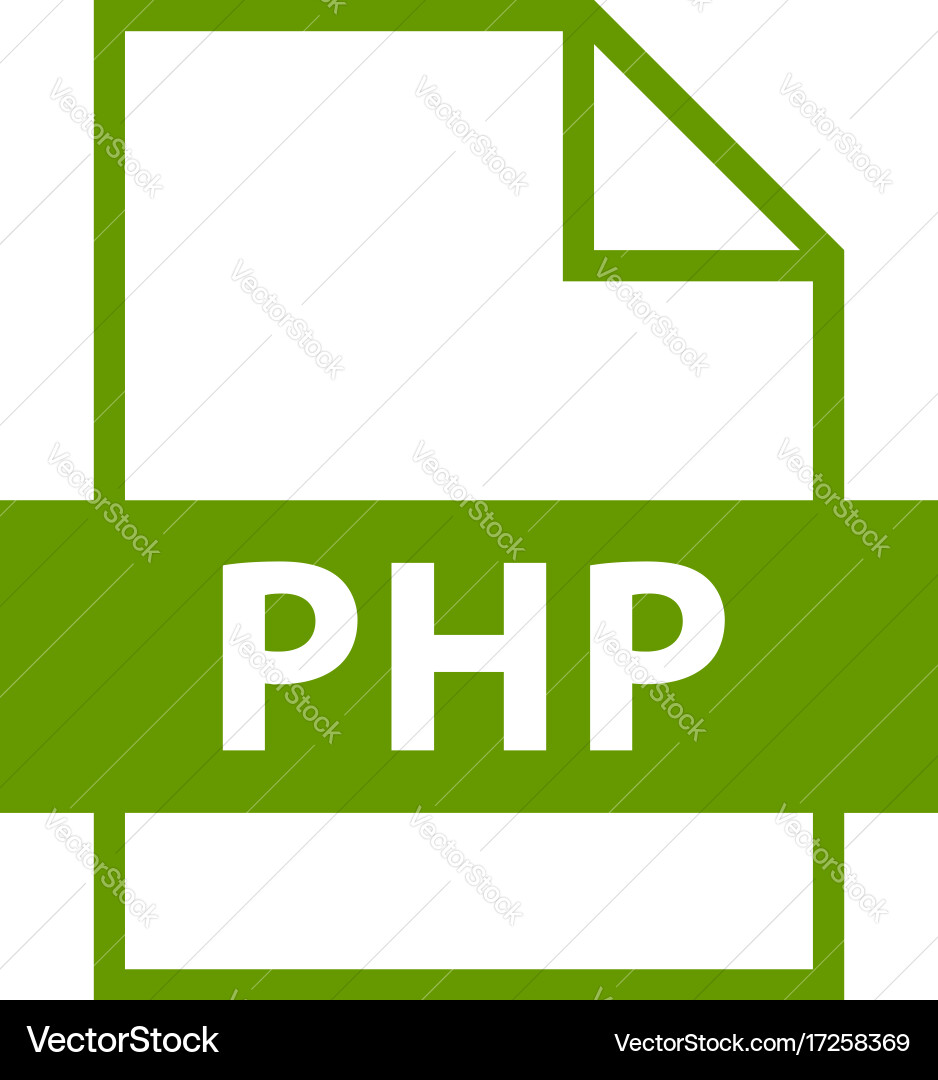 File name extension php type vector image