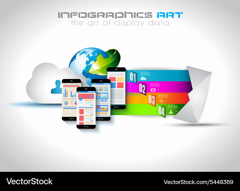 Infographic template with flat ui icons for ttem Vector Image