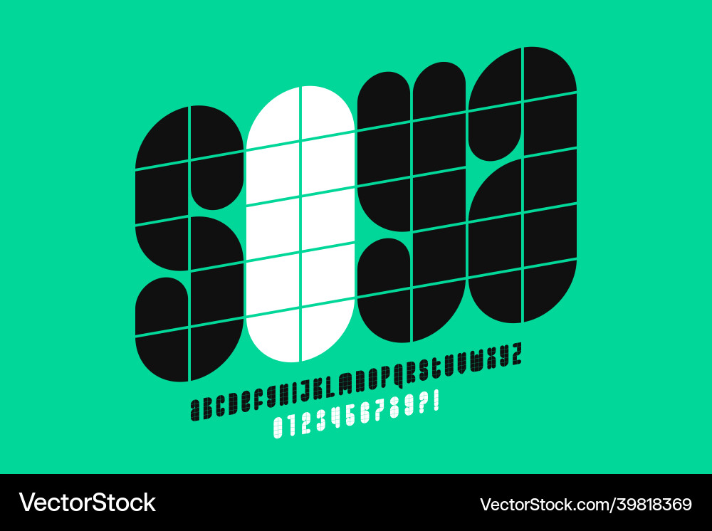 Modular style font Modular style font vector image