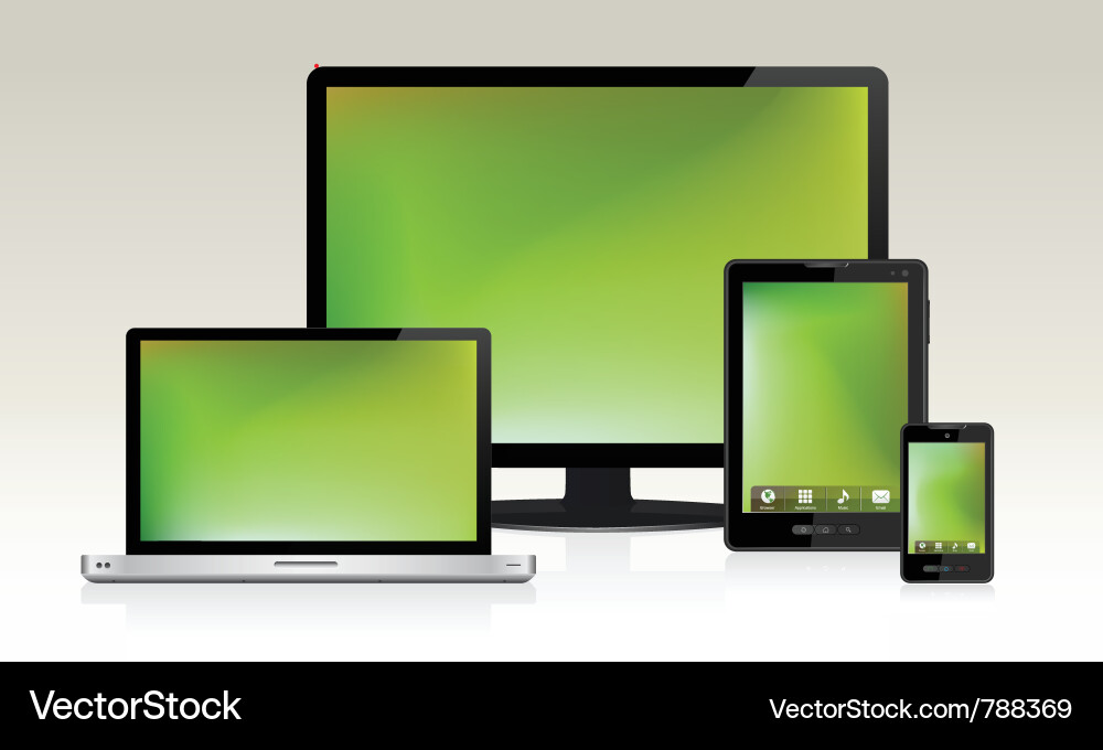 Multiple Devices - Blank Screens vector image