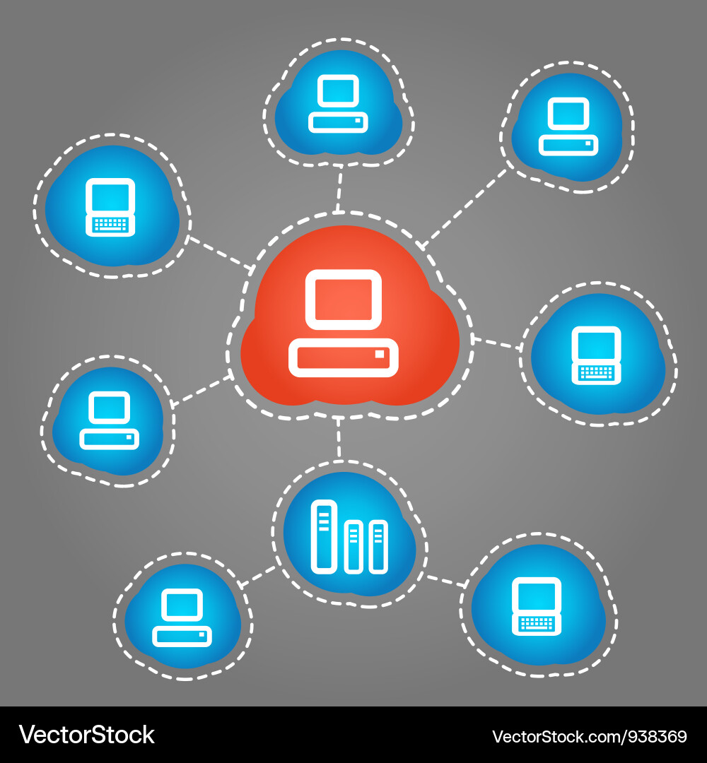 Network Connection Icons vector image