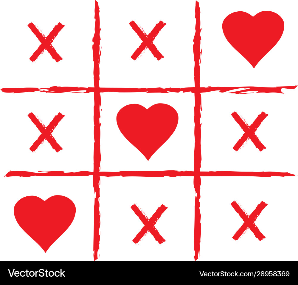 Tic tac toe valentines day Royalty Free Vector Image