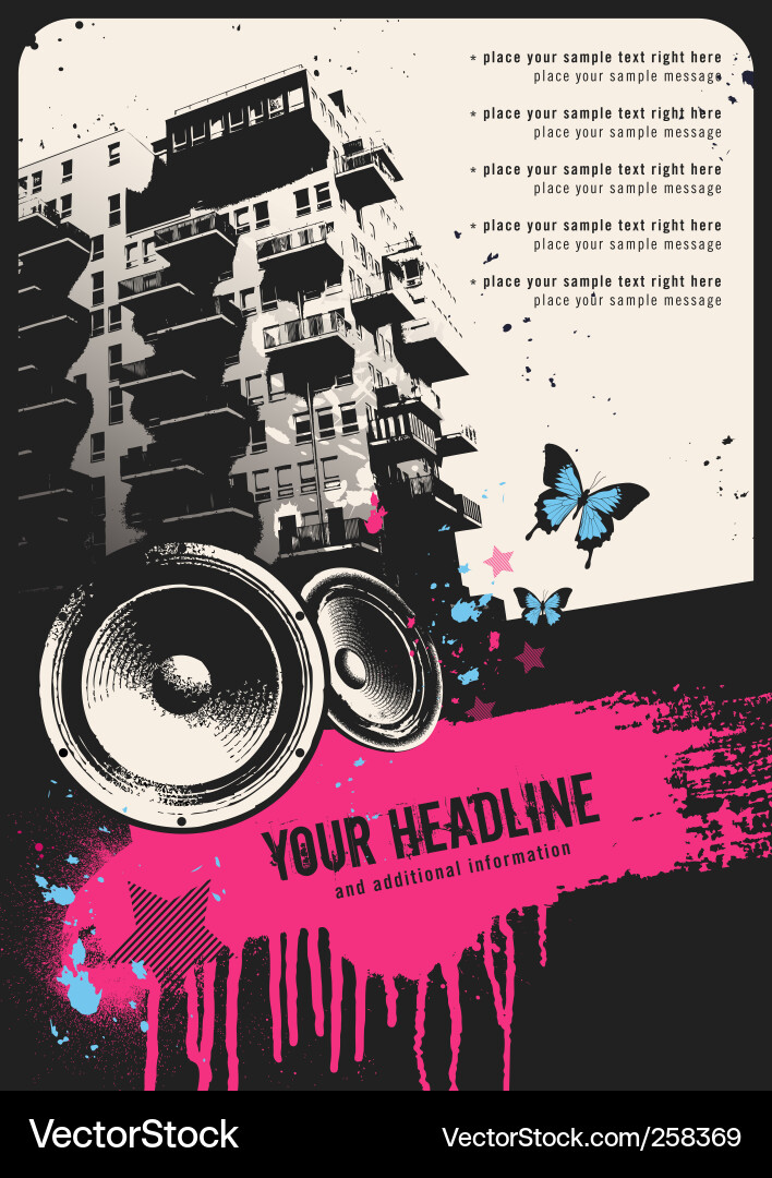 Urban Party Flyer - Retro Vibes vector image
