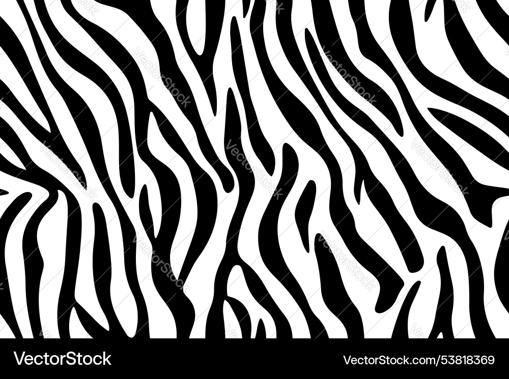 Zebra stripes seamless pattern black and white Vector Image