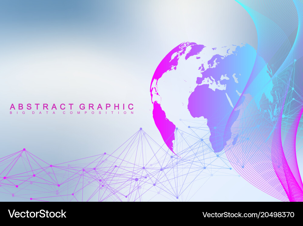 Big data complex world globe graphic abstract Vector Image