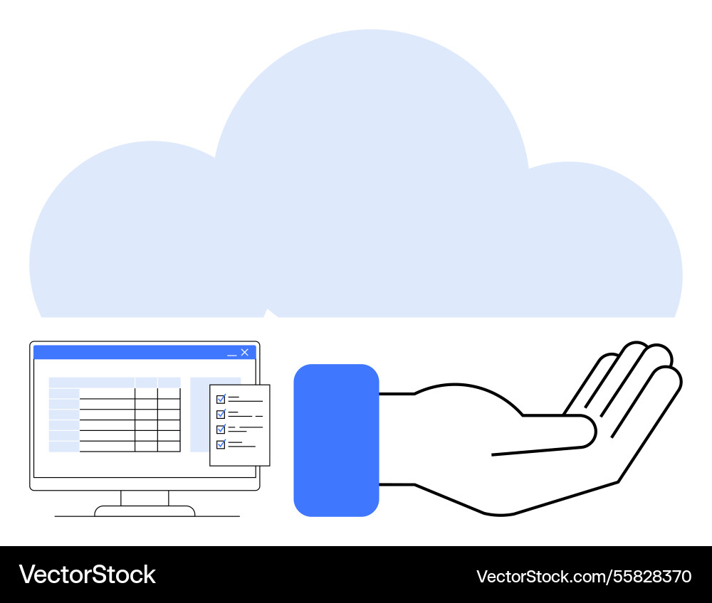 Cloud computing and data storage concept vector image