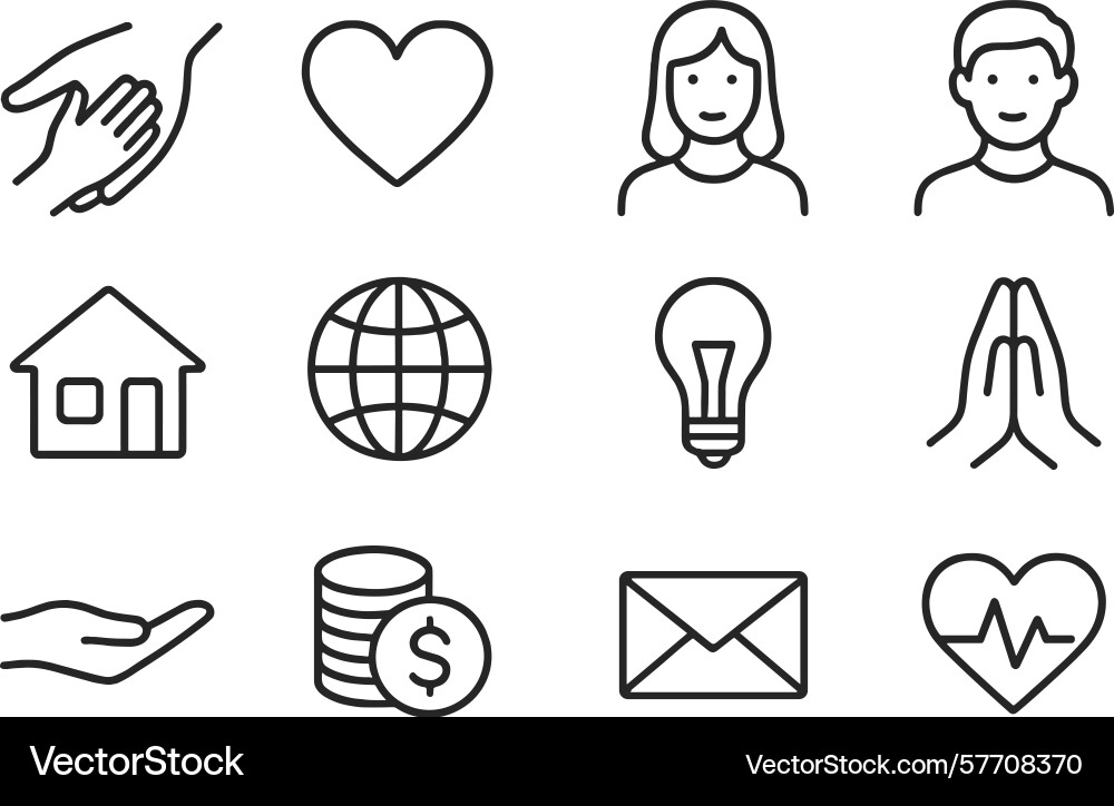 Collection of simple line icons representing Collection of simple line icons representing vector image