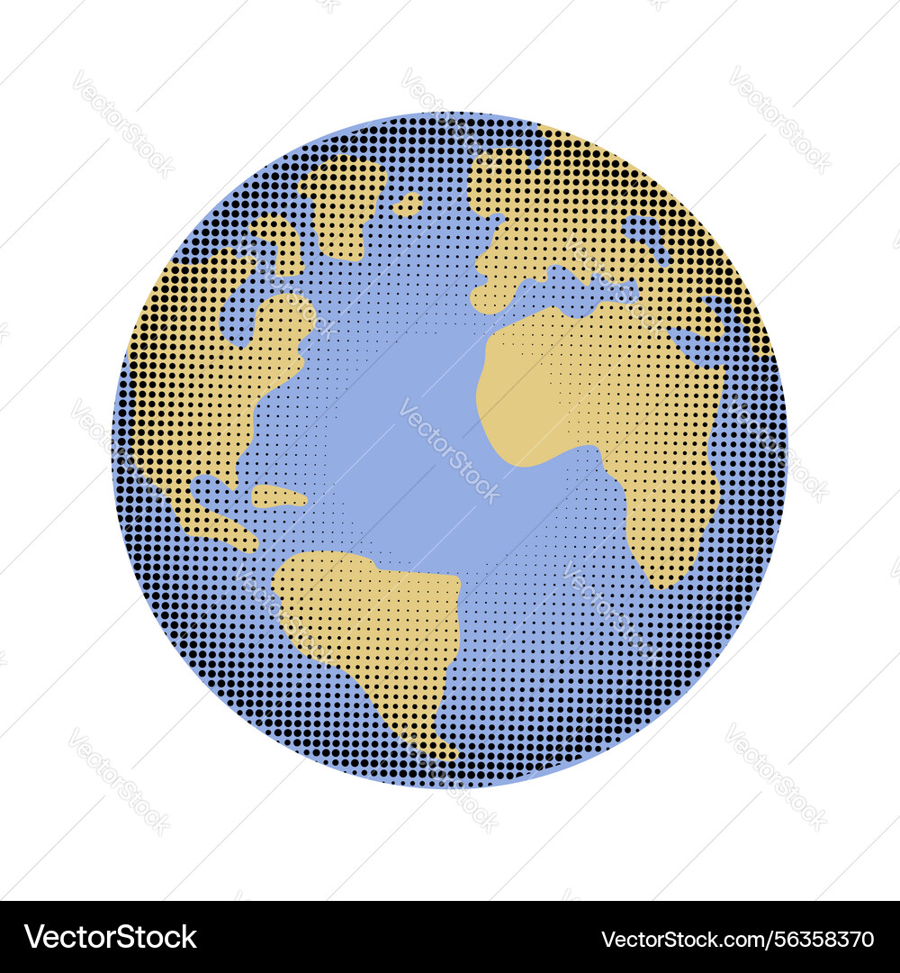 Dotted map of the world in form a globe Dotted map of the world in form a globe vector image