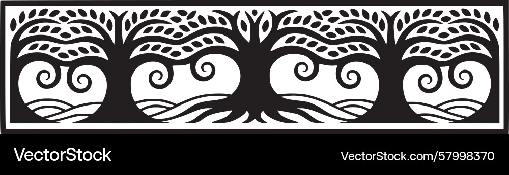 Elegant Tree Border Vector Image