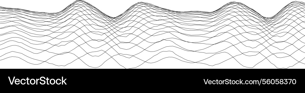 Geometric wave pattern with abstract mesh design Vector Image