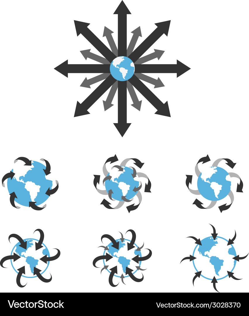 Globe with arrows Vector Image