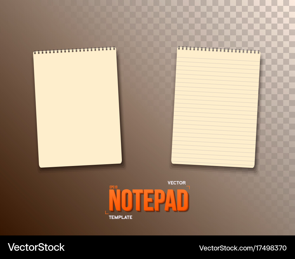 Notepad set realistisch leere Vorlage offen vektorbild