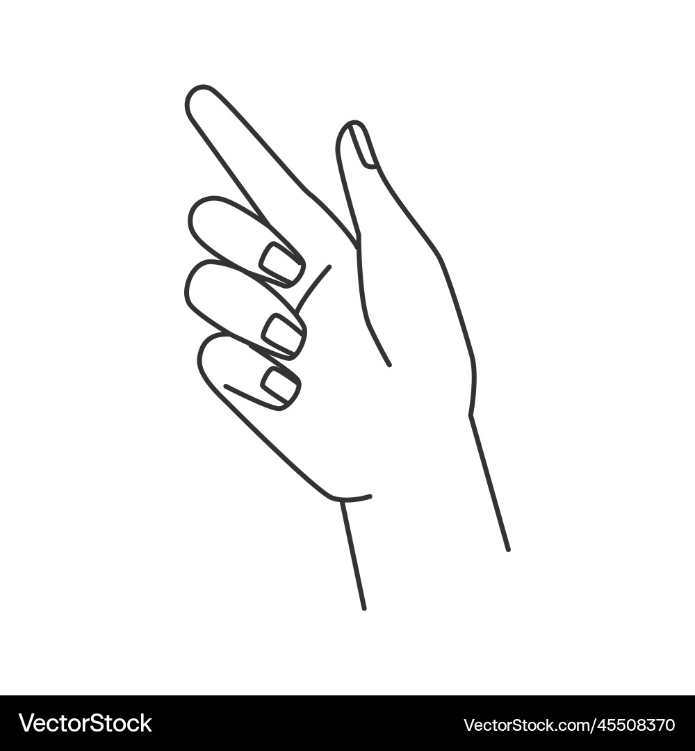 Pointing index finger hand gesture abstract icon vector image