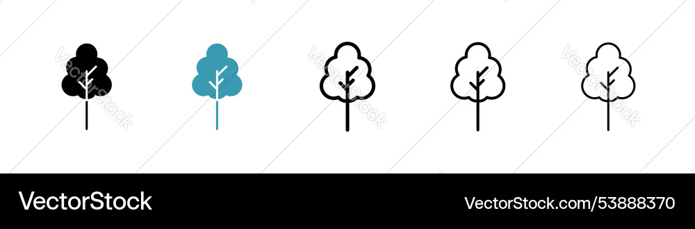 Tree icon set Vector Image