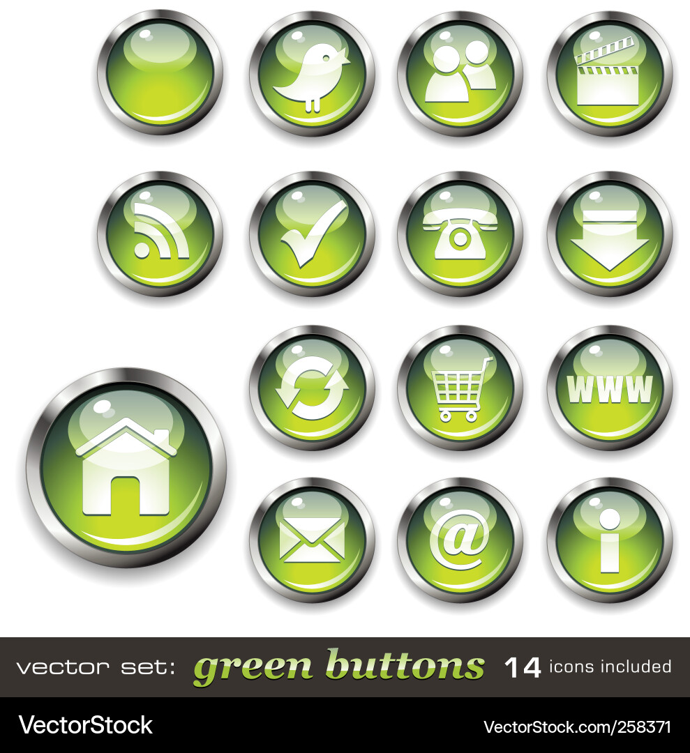 Aqua Style Web Buttons Vector Image