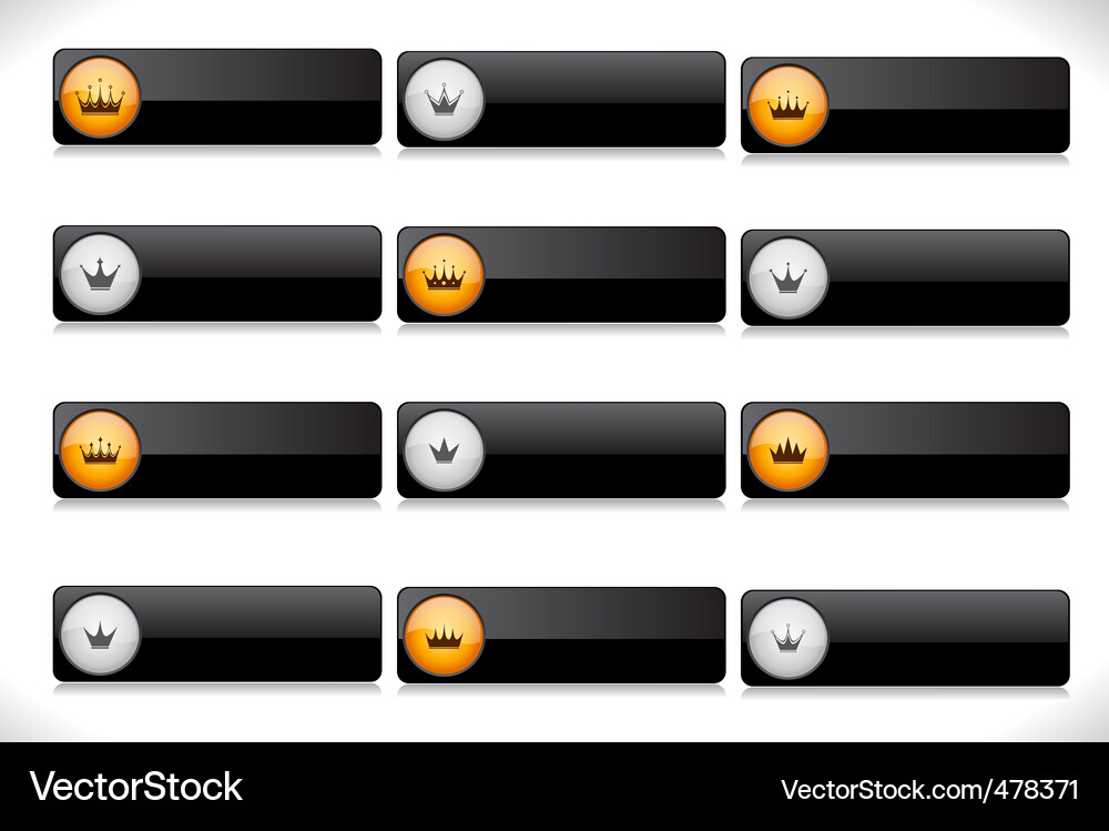 Buttons for web with crowns Vector Image