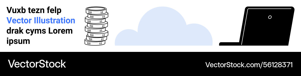 Cloud computing with data storage stack and laptop Cloud computing with data storage stack and laptop vector image