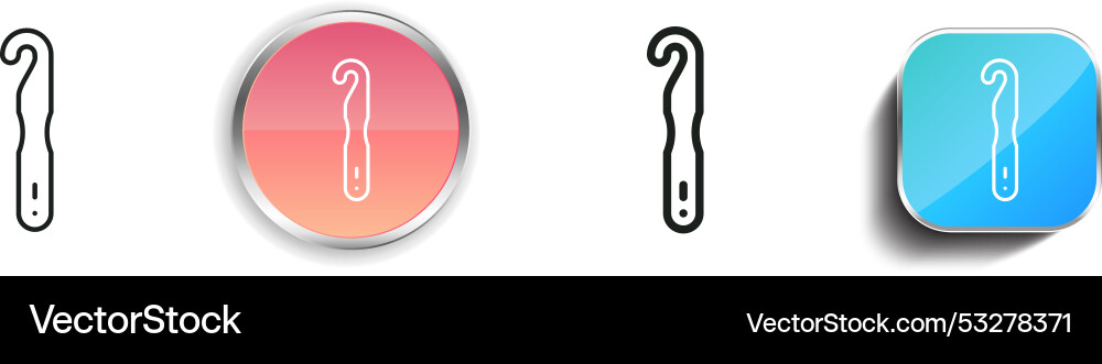 Crochet icon thin linear regular and button style vector image